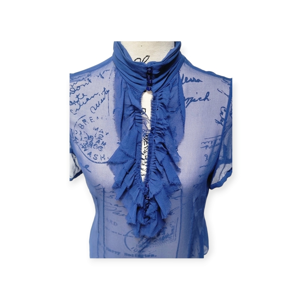 Vintage VENUS Keyhole Ruffle Top - Picture 3 of 10